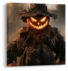 Obraz hořící halloweenský strašák v poli