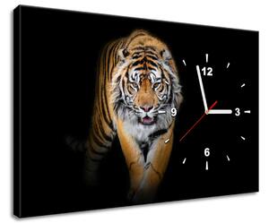 Obraz s hodinami Silný tygr Rozměry: 60 x 40 cm