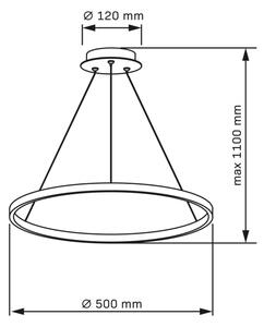LED Lustr na lanku LEA LED/20W/230V 4000K pr. 50 cm černá