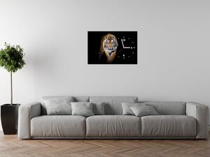 Obraz s hodinami Silný tygr Rozměry: 100 x 40 cm