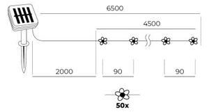 LED RGB Solární řetěz 50xLED/0,12W/1,2V 1xAA IP44 600 mAh