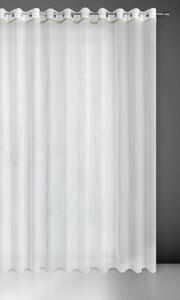 Bílá záclona na kroužcích se zlatou krajkou MERIL 300 x 250 cm