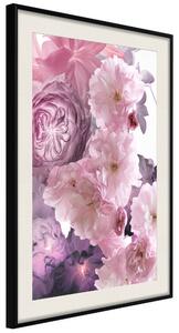 Artgeist Pink Bouquet Velikosti (šířkaxvýška): 20x30, Finální vzhled: Černý rám s paspartou