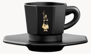 Sada porcelánových šálků na espresso's podšálky Octagonal, 4 díly