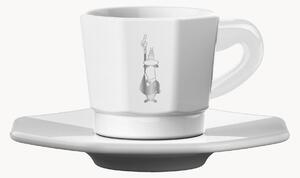 Sada porcelánových šálků na espresso's podšálky Octagonal, 4 díly