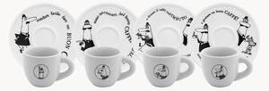 Sada porcelánových šálků na kávu Carosello, 4 díly