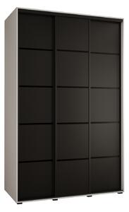 Šatní skříň YVONA 4 - 150/60 cm, bílá / černá / černá