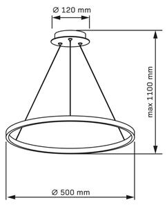LED Lustr na lanku LEA LED/20W/230V 4000K pr. 50 cm zlatá