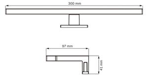 LED Koupelnové osvětlení zrcadla MILOS LED/5W/230V 4000K 30 cm IP44 černá
