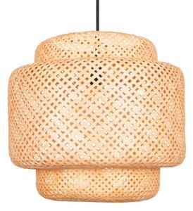 Lustr na lanku BERTA 1xE27/20W/230V pr. 50 cm bambus