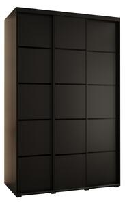 Šatní skříň YVONA 4 - 150/60 cm, černá / černá