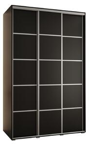 Šatní skříň YVONA 4 - 150/60 cm, černá / stříbrná