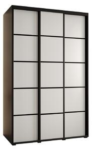 Šatní skříň YVONA 4 - 150/60 cm, černá / bílá / černá