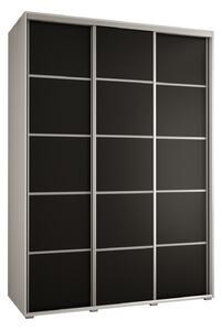 Šatní skříň ASIRI 4 - 170/45 cm, bílá / černá / stříbrná