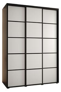 Šatní skříň ASIRI 4 - 170/45 cm, černá / bílá / černá