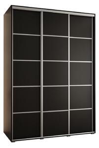 Šatní skříň ASIRI 4 - 170/45 cm, černá / stříbrná