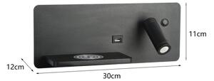 Immax 08288L-LED Nástěnné svít. s pol., USB a bezdr. nab. LED/3W/230V + LED/3W