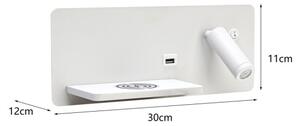 Immax 08286L-LED Nástěnné svít. s pol., USB a bezdr. nab. LED/3W/230V + LED/3W