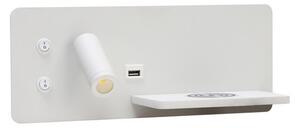Immax 08285L-LED Nástěnné svít. s pol., USB a bezdr. nab. LED/3W/230V + LED/3W