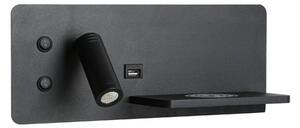 Immax 08287L-LED Nástěnné svít. s pol., USB a bezdr. nab. LED/3W/230V + LED/3W