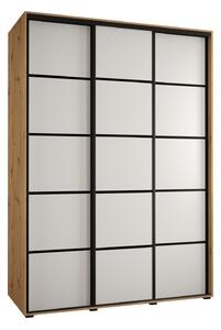 Šatní skříň ASIRI 4 - 170/45 cm, dub artisan / bílá / černá