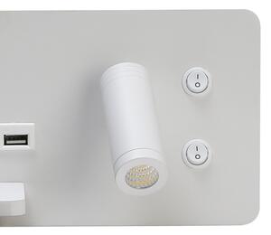 Immax 08286L-LED Nástěnné svít. s pol., USB a bezdr. nab. LED/3W/230V + LED/3W