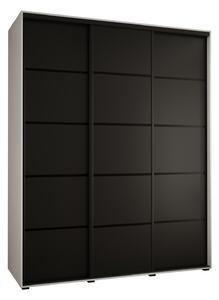 Šatní skříň YVONA 4 - 190/60 cm, bílá / černá / černá