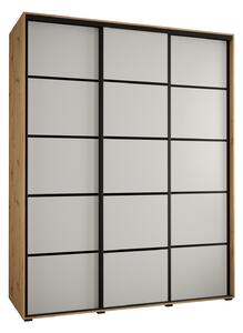 Šatní skříň ASIRI 4 - 190/45 cm, dub artisan / bílá / černá