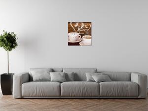 Obraz s hodinami Romantika při kávě Rozměry: 100 x 40 cm