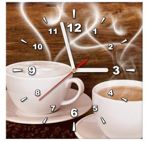 Obraz s hodinami Romantika při kávě Rozměry: 30 x 30 cm