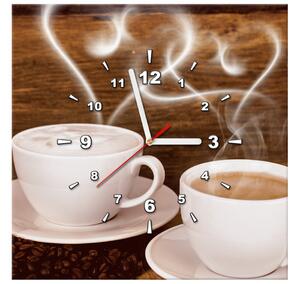 Obraz s hodinami Romantika při kávě Rozměry: 30 x 30 cm