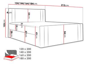 Manželská postel 160cm Napůl (ocelově šedá)