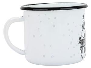 BELIS Smaltovaný hrnek ø 8 cm - 0.35 l bílý "černá věž" v krabičce - ČESKÝ PLECHÁČEK - 11008-039PEM04
