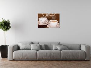 Obraz s hodinami Romantika při kávě Rozměry: 60 x 40 cm