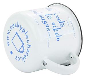 BELIS Smaltovaný hrnek ø 8 cm - 0.35 l bílý "vodák/voda" v krabičce - ČESKÝ PLECHÁČEK - 11008-039RGM04