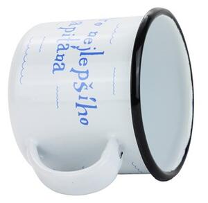 BELIS Smaltovaný hrnek ø 8 cm - 0.35 l bílý "nejlepší kapitán" v krabičce - ČESKÝ PLECHÁČEK - 11008-039REM04