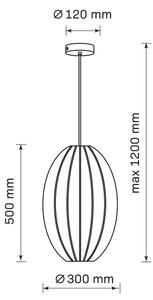 Lustr na lanku KAREI 1xE27/20W/230V pr. 30 cm černá