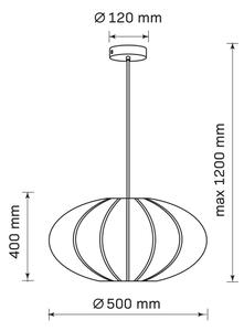 Lustr na lanku KINU 1xE27/20W/230V pr. 50 cm černá