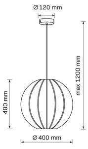 Lustr na lanku SENSAI 1xE27/20W/230V pr. 40 cm černá