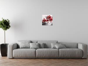 Obraz s hodinami Červené Vlčí máky Rozměry: 40 x 40 cm