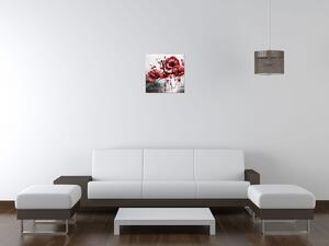 Obraz s hodinami Červené Vlčí máky Rozměry: 30 x 30 cm