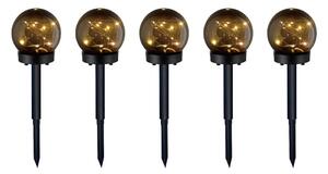 SADA 5x LED Solární lampa 5xLED/0,12W/1,2V 3000K IP44 černá