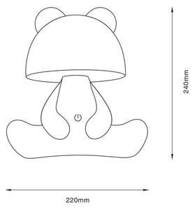Zuma Line KDR-6303-PK - LED Dětská dotyková stolní lampa BEAR LED/3W/230V