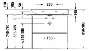 Duravit DuraSquare - Umyvadlo do nábytku 800x470 mm, bez přepadu, bílá 2353800041