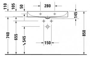 Duravit DuraSquare - Umyvadlo do nábytku 800x470 mm, bez přepadu, bílá 2353800041