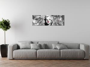 Obraz s hodinami Elektrizující Marilyn Monroe - 3 dílný Rozměry: 90 x 30 cm