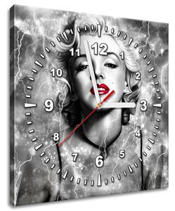 Obraz s hodinami Elektrizující Marilyn Monroe Rozměry: 40 x 40 cm