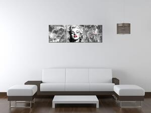 Obraz s hodinami Elektrizující Marilyn Monroe - 3 dílný Rozměry: 90 x 30 cm