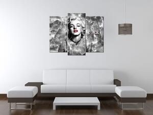 Obraz s hodinami Elektrizující Marilyn Monroe - 3 dílný Rozměry: 90 x 70 cm