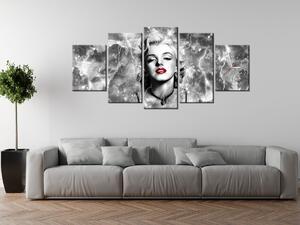 Obraz s hodinami Elektrizující Marilyn Monroe - 5 dílný Rozměry: 150 x 105 cm